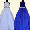 Crystals Girl Controsel sukienka 2023 z Cape Ballgown Ab Stone White szyfonowy mały dzieciak urodziny Formalna suknia imprezowa