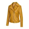 Damenjacken Tilorraine Herbst und Winter 2023 Slim European American Temperament Damenmantel PU Reversjacke Leder Damen