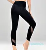 yogabroek hardlopen fitness gymkleding vrouwen leggings mesh golfvoeten hoge taille workout leggings effen kleur taille trainer body