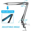 Acessórios de estúdio de iluminação Quadcast Mic Stand Profissional Ajustável Tesoura Microfone Boom Arm Compatível com Microfones S 231101