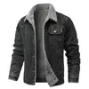 Men's Jackets Winter Fashion Jacket Lapel Lamb Hair Thickened Denim Casual Tight And Warm Large Size