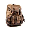 Sacos escolares À Prova D 'Água Encerado Lona Mochila Homens Mochilas Lazer Mochila Saco de Viagem Laptop Bagpack Homens Vintage Ombro Bookbags 231101