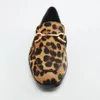 Klänningskor Spring Women's Leopard Print Cow Fur vill avslappnad platt botten loafer kvinnlig låg häl runda huvudet singel 231102