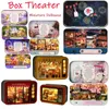 Doll House Accessories Box Theater Dollhouses Wooden Miniature Home Nostalgic Theme Dollhouse Furniture Toys For Kids Gifts 231102