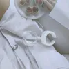 Klusterringar ins koreanska transparent harts akryl oregelbunden geometrisk våg öppen knuckle ring för kvinnor reser mode smycken tillbehör