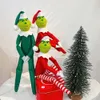 30cm Nouveau Noël Grinch Poupée Stripe Cheveux Verts Monstre En Peluche Jouets Décorations Pour La Maison Elf Ornement Pendentif Enfants Cadeau D'anniversaire FY3894 1102