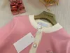 Luxury Dress Suits For Girls Cute Pink Baby Knit Set Size 100-150 Diamond Logo Knit Cardigan and Sleeveless Dress Nov05