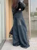 Damskie dżinsy kobiety swobodne vintage klasyczny ciemnoniebieski dżins amerykański stylowy, oversize pikantna dziewczyna y2k elegancka wysoka talia All-Match Streetwear
