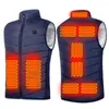 Carpets Electric Heated Vest 9 Heat Areas Winter Heating Jackets Men Women USB Sportswear Plus Sized 6XL For Outdoor Hiking Camping