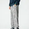 Men's Pants Chinese Style Summer Print Cotton Wide Leg Casual Oversized Harem Lantern Trousers Male Clothing