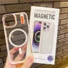 Magnetic Penetration Clear Transparent Fall Protection Phone Case Protective Cases Shockproof Back Cover Shell for iPhone 12 13 14 15 Pro Max