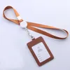 حاملي البطاقات 1pc Business Bank ID Holder Cover Leather Cover Women Men Student Bus Bus Bus Transluction