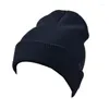 Bérets femmes hommes hiver bonnet tricoté chapeau avec protection d'oreille anti-serrée 2 boutons latéraux simple couleur unie casquette de crâne à revers