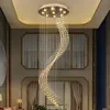 Villa Staircase Lobby Chandeliers LED Modern Minimalism Lighting Restaurant Crystal Lamp Long Chandelier Fixture ZG8016#