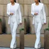 Tweedelige broek voor dames Aangepast Spring Witte Women Suits Pant Suit 2 Sets Blazer Jacket broek voor Feminino Autumn Office Casual