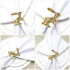 Table Cloth 6 Pcs Mouth Circle Napkin Rings Banquet Wedding Decorations Ceremony Ears Alloy Creative