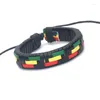 Link-Armbänder, modisches Leder-Armband für Damen, verstellbar, für Herren, Rasta-Farbschmuck