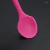 Spoons Home Use Mini Silicone Spoon Colorful Heat Resistant Kitchenware Cooking Tools Utensil 20.5 4.5cm SN3467