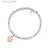 أساور سحر الإبلاغ TIFF 100 ٪ 925 Silver 4mm Round Bead Love Bercelet على شكل قلب ، قاع سميك ، قاع ، هدية التذكارية ، هدية 182n260s