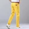 Women's Jeans Classic Style Men's Fashion Business Casual Straight Slim Fit Denim Stretch Trousers Green Yellow Red Brand Male Pants 231102