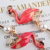 Charms 10pcs K Golden Semi-dimensional Flamingo -selling Enamel Pendant DIY Handmade Jewelry Necklace Bracelet Making