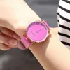 Wristwatches Women Watches Luxury Top Brand Sunlight Changing Color Watch Leather Strap Gradient Quartz Relogio Feminino