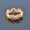 Cluster Rings KIOOZOL Beautiful Tiny Butterfly Circle Rose Gold Silver Color For Women Wedding Party Jewelry