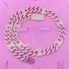 15mm de ouro rosa cor grande bling gelo fora Moissanite Miami Hip Hop Jewelry Chain Link Chain