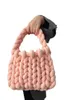 Super thick Icelandic wool diy hand woven bag made by oneself Handmade Korean version Handheld mailman bag 221102