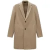 Erkek yünü harmanlar Sonbahar ve kış takım elbise yakalı orta uzunluk elastik ceket 231102