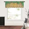 Rideau bambou feuilles jaunes plante naturelle fenêtre tropicale Tulle transparent court chambre salon décor à la maison Voile rideaux