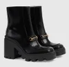 Winter Luxe Dames Chelsea Laarzen Dames Zwart Kalfsleer Platform Lug Sole Laarsjes Feestjurk Dame Martin Boot Comfort Wandelen EU35-42