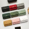 22k Fashion Womens Purse Caviar Bag Clamshell Leather Diamond Plaid Gold Hardware Metal Buckle Coin Purse Card Holder Handbag Designer Mini Bags Makeup Bag 9 Colors