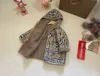 Luxury autumn kids coat Warm lining with fur added baby Jacket Size 110-140 Cow horn buckle windbreaker for girl and boy Nov05