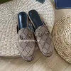 Designer Slippers Princetown Mules Flats Women Loafers Genuine Leather Sandals Casual Shoes Metal Chain Shoe Men Lace Velvet Slipper