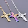 Chains Stainless Steel Gothic Tree Of Life Cross Pendant Necklaces For Women Vintage Religious Faith Croix Men Grunge Collier Jewelry