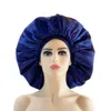 Luxury Jumbo Satin Bonnet Cap Wide Elastic Band Night Hair Care Cover Big Size 230920