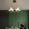 Lampadari Oro Gazza Uccello Lampadario a soffitto Illuminazione per sala da pranzo Apparecchio a sospensione Lampada a sospensione a LED Lustre Fixture