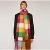 Scarves Vintage Panelled Fringe Plaid Scarf For Women 2023 Autumn Winter Thick Warm Female Shawl Fashion Velvet
