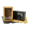 Kraft Black Gift Packaging Box con finestra Scatola di cartone Carta Cancella di cottura da forno Candy Boxes DH989