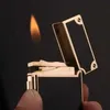 Lighters Derui Classic Loud Lighter Metal Inflatable Open Flame Side Slip Ignition Cigarette Smoking Accessories High-end Men's G