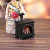 Doll House Accessories 1Pcs 1 12 Dollhouse Miniature Simulation Illuminated Fireplace Model Furniture For Decor Kids Toys Gift 231102