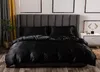 Luxury Bedding Set King Size Black Satin Silk Comforter Bed Home Textile Queen Size Duvet Cover CY2005193386067