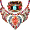 Hänge halsband festival choker pärlor uttalande halsband chunky färgglad krage kostym smycken afrikansk armband bohe armband