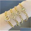 Chain Link Chain Bohemen Hart Goud Kleur Dames Armbanden Hamsa Witte Zirkonia Trendy Sierlijke Vriendschap Sieraden Drop Delive Dhgarden Dh6Jr