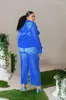 Women's Two Piece Pants LFRVZ 2023 INS Solid Office Lady High-end Shirt Full Sleeve Cloth Sweet Chiffon Long Wide Leg Slim Women 2 Set