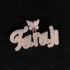 Designer sieraden Rose Gold Butterfly Button hanger met Engelse letters stiksel hiphop hanger 18k gouden hanger ketting moissanite sieraden