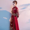 Abbigliamento etnico tradizionale cinese elegante abito da sposa da sposa sexy sottile ricamo Xiuhe costume nazionale Qipao toast sposarsi