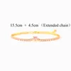 Link pulseiras na moda 24k chapeamento de ouro rosa zircão pulseira charme pave cz gilding bangle para mulheres menina moda jóias presente aniversário 2023