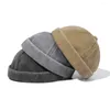 Berets 2023 Lente Zomer Mannen Sailor Hoed Beanie Solid Kleur Pier Mode Meloen Lederen Straat Hip Hop